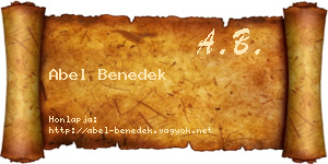 Abel Benedek névjegykártya