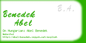 benedek abel business card